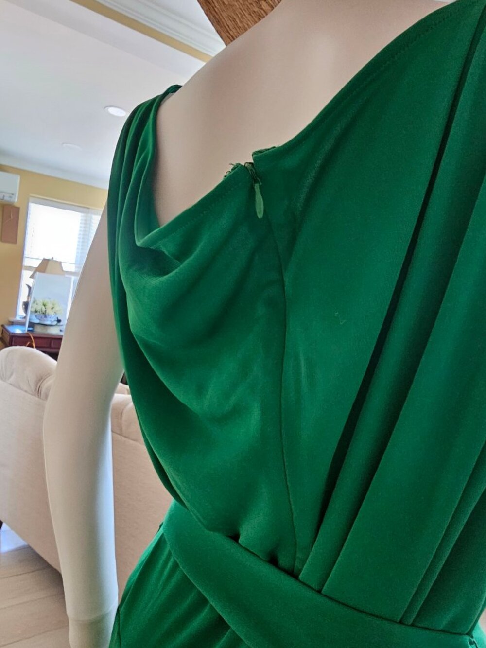 Anne Klein Womens Belted Jumpsuit, Green, Plus Size, 1X - Picture 6 of 8